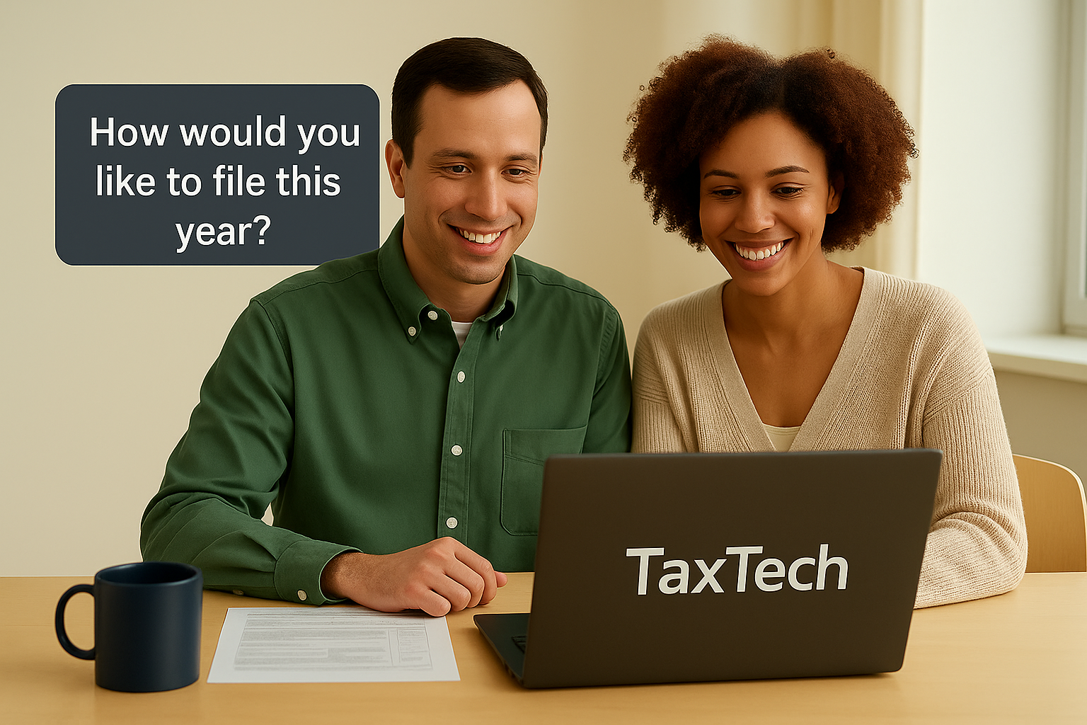 Client choosing how to file with TaxTech